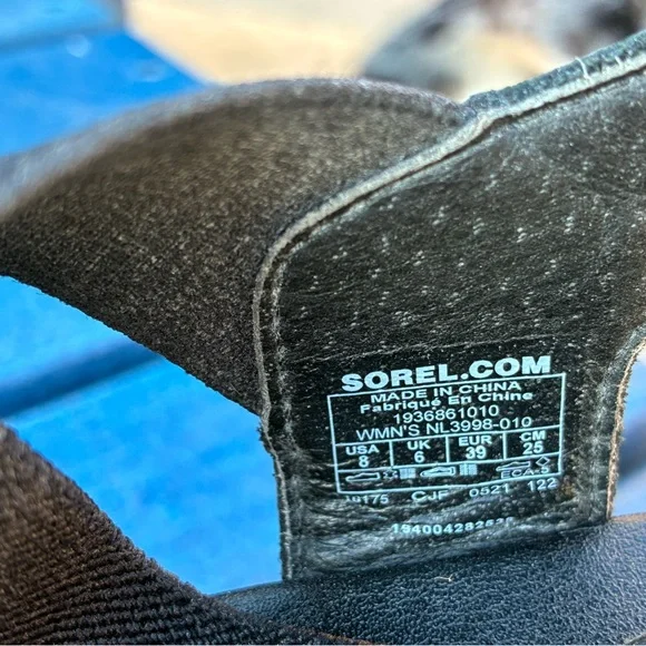 Sorel Black and Tan Platform Sandals - Picture 7 of 7